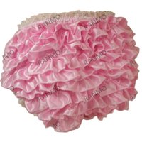 Customizable Multi-Color Pink Satin Lace Stitching Sexy Triangular Underwear With Girly Satin Accessories And Multiple Pleats