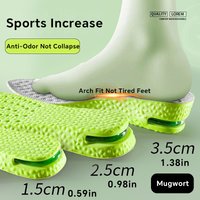 1Pair height increase insoles Air Cushion Breathable Sweat and Anti-Odour Insole Shock Absorbing Insole for Sports Shoes