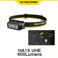 NITECORE HA15 UHE Headlamp 400Lumens 6*NiteLab UHE LEDs Include Battery For Camping, Hiking/Trekking