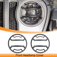 Car Front Headlamp Cover Decoration Guard Trim Stickers for Jeep Wrangler JL Gladiator JT 2018-2023 Exterior Accessories ABS