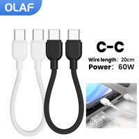 60W 20cm Short USB C To Type C Cable Fast Charging Type C Keychain Lanyard Cable For iPhone15 16 Samsung USB C Power Bank Cable