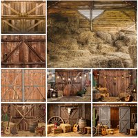 Western Cowboy Photography Backdrop Wild West Rustic Farm Wood Door Barn Horse Haystack Baby Birthday Portrait Photo Background