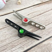 Zinc Alloy Golf Divot Pitch Repairer Tool Turf Tool Pitchfork Golf Fork Foldable Switchblade Golf Divot tool Gift For Golfer