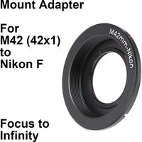 M42 - Nik F For M42 (42x1) lens Nikon F mount camera D6 D750 D850 Mount Adapter Ring M42-AI Correction Glass Focus to infinity