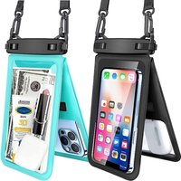 Double Space Waterproof Phone Pouch, Waterproof Lanyard Case with iPhone Samsung Galaxy Note up to 7", Dry Bag for Vacation
