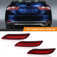 LED-Stoßstangenreflektorleuchten für Toyota Camry 2018 2019 2020 2021 2022 2023 2025, dynamischer Blinker, Nebelschwanz-Bremsleuchte hinten