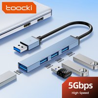 Toocki USB3.0 Multiport HUB 4 Ports USB-A Splitter High Speed USB Expander Adapter for Mouse Keyboard MacBook Laptop Accessories