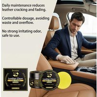 3-in-1 Leather Restorer Cream for Car Interior Furniture Premium Cleaner & Conditioner with Sponge Nourish Protect Polish Kit
