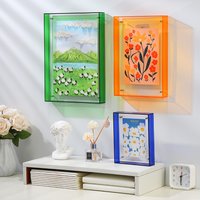 Colorful Acrylic Picture Frame Creative Mirror Photo Album for Table Setting Living Room Hallway Wall Hanging Home Decor