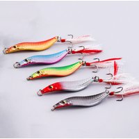 1PCS 3D 42-70mm 5-30g Fishing Spoon Lure Single Hook Artificial Metal Hard Bait Trout S-shaped Spinner Sequins Fishing Tackle