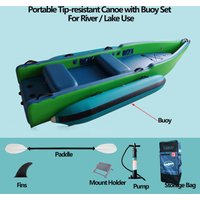 Portable Tip-resistant Canoe with Buoy Set Suit 2-person LUYA Fishing Net-casting Boat Lake/River Durable PVC Inflatable Boat