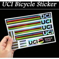 UCI Rainbow Strip Cycling Stickers Road MTB Bikes Bike Bicycle Frames Body Tube Fork Vinyl Decal Accessories Waterproof Kit