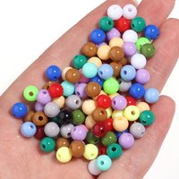 100Pcs 6mm Solid Color Plastic Round Beads For Bracelets Earrings Making Loose Spacer Beads DIY Charm Jewelry Accessories