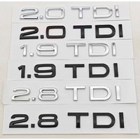3D ABS Auto-Logo 1.9 2.0 2.8 TDI Abzeichen Heckklappen-Aufkleber für Audi A3 A4 A5 A6 Q2 Q3 Q5 1.9TDI 2.0TDI 2.8TDI Emblem Zubehör