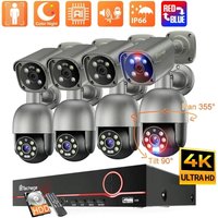 Techage 4K 8MP Security Camera Kit Night Vision Smart AI Detected Email Alert Outdoor Home CCTV Surveillance Camera System
