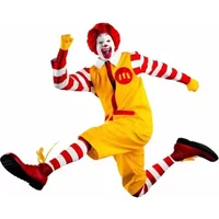 M Uncle Clown Cosplay Costume Jumpsuits Fastfood Yellow Clown Clothing for Adults Kids Christmas Cosplay Uniform