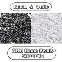 Yantjouet 5MM Hama Beads 5000PCs Black White Pixel Art DIY Toy For Kids Iron Beads Puzzle