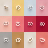 Cute Bowtie Hearts Earrings Clay Mold Polymer Jewelry Bracelets Pendants Embossing Mould Earring Pendants Soft Pottery Cutter