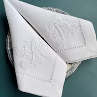Letter Napkin Monogram Embroidery White Dinner Cloth Napkins White Housewarming Gift Wedding napkin