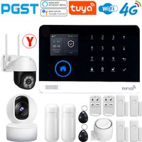 PGST-103 Graffiti Alarm System, 4G Secure Home WiFi Smart Home Alarm, Wireless Security System Device, Controlled by Smart Life