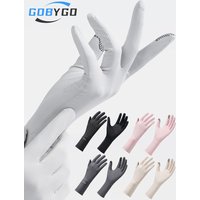AliExpress NONE GOBYGO 1Pair Women Summer Sunproof Gloves UV Protection Thin Ice Silk Touchscreen Anti-Slip Breathable Driving Cycling Gloves