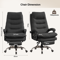 Ergonomic High Back Office Chair, Adjustable Lumbar Support with Footrest, Swivel Computer Desk Chair for Home Executive Use