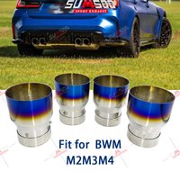 SUMSOO 4 Pcs BlUE Stainless Steel Exhaust tips for BMW F87 M2 F80 M3 F82 F83 M4 Direct Fit Exhaust Tip other auto engine parts