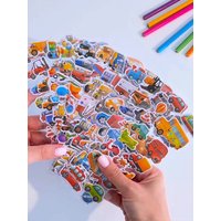10 Sheets 3D Puffy Stickers for Kids Cartoon Vehicle Stickers kindergarten Reward Stickers Toys for Children Gift for Boys Girls