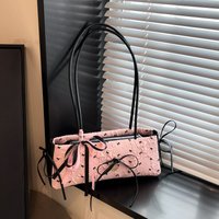 Sweet Bowknot Women's Clutch Purse Handbags Cute Polka Dot Ladies Underarm Bag Contrasting Color Casual Female Shoulder Bags