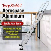 7-Steps 8-Steps 9-Steps Thickened Aluminium Attic Loft Ladder Carbon Steel Ladder Footboard Handrail Climbing Ladder for Home