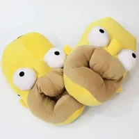 28CM Anime Simpsons Peluche Cotton Slippers Winter Warm Kawaii Home Non-slip Slippers Shoes Decoration Xmas Birthday Gift toy