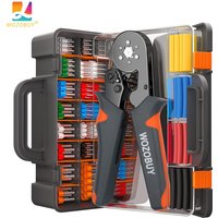 Ferrule Crimping Tool Kit with Ferrules Terminals, WOZOBUY Self-adjustable Ratchet Wire Crimper for Electrical Wire Connectors