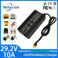29.2V 10A LifePO4 Battery Charger Aluminum Case for 8S 24V 25.6V Lithium iron phosphate battery Fast Charger with Anderson XT60
