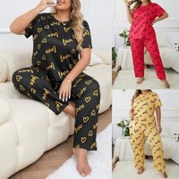 Plus size Women's Pajamas Set Sleepwear Spring Long Sleeve Tops Shorts Home Clothes Pyjama Femme Loungewear Pijama Mujer