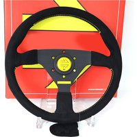 Italy Style V2 13inch 320mm Suede Racing Steering Wheel Universal JDM Car Sport Real Leather Steering Wheel