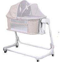 Adjustable Height Bedside Sleeper Crib Baby Crib Bassinet for Infant with Remote Control Rocking Baby Swing Bed Electric