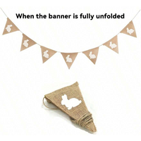 1 Set/2 Sets Linen Easter Rabbit Banner With 7 Pcs Rabbit Tags | Party Decor Supplies