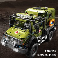 3850PCS Off Road Ambulance Building Blocks Off Road Vehicle Car Model Technology Bricks Educational DIY Toy Birthday Gifts