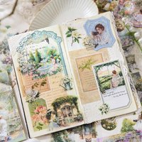 JCAC 20pcs/bag Die-Cut PET Sticker Book–“Floating Light, Light Dreams” Series: Retro Character-Themed Journal Sticker Book