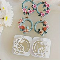 2pcs Floral Foam Cutter Jewelry Making Set Round Floral Cutter Earring Mold Handmade Tools for Polymer Clay Crafts