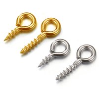50pcs/100pcs Stainless Steel Small Tiny Eye Pins Eyepins Eyelets Screw Gold Color Clasps Hooks for DIY Jewelry Making Findings