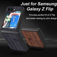 Case for Samsung Galaxy Z Flip 5 6 Z Flip5 7 FE 5G funda bamboo wood pattern Leather cover coque for galaxy z flip5 6 case capa