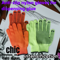 New Thickened Oversized Nylon Latex Coated Anti-Slip Wear-Resistant Work Gloves Green and Orange Unisex