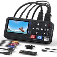 1080P Video Capture Box with 3" Screen Video to Digital Converter 4K HDMI/CVBS/VGA/YPBPR Input Recorder for VHS DVD Gaming TV
