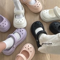 Fashion Mary Jane Garden Shoes Woman Platform Slippers Cute DIY Thick Sole Girls Summer Indoor Beach Slides Ladies Footwear