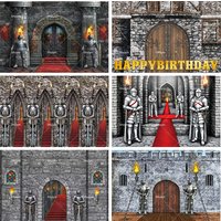 Medieval Age Castle Armored Knight Theme Photography Backdrop Kid's Birthday Decorations Party Supplies Baby Shower Banner Gifts