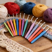 14 piece crochet hook set, ergonomic soft grip handle, size (2.0mm 10.0mm) crochet