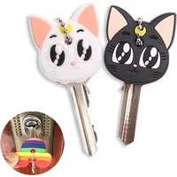 2pcs Cartoon Silicone Protective Key Case Cover for Key Control Dust Cover Holder Organizer Home Supplies