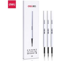 3PCS/BOX Deli S210 0.5mm Bullet Head Neutral Pen Core Gel Pen Refill Black Color 99mm Pen Refill Fit Deli S99 Gel Pen