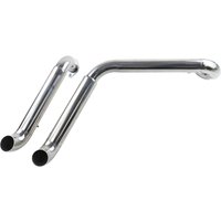 2 into 2 Full Exhaust System 45° Bevel Bend Muffler - Chrome/Black For Yamaha Virago 535 XV 400 XV400 1991-1994 XV535 1984-2004